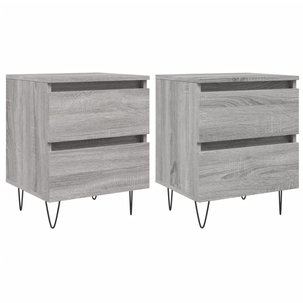 Bedside Cabinets 2 pcs Grey Sonoma 40x35x50 cm Engineered Wood