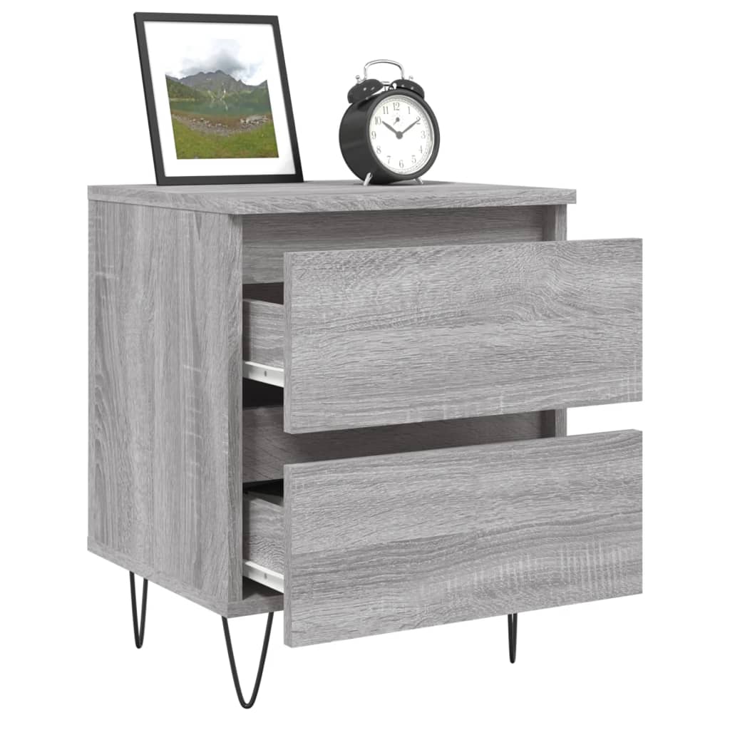 Bedside Cabinets 2 pcs Grey Sonoma 40x35x50 cm Engineered Wood