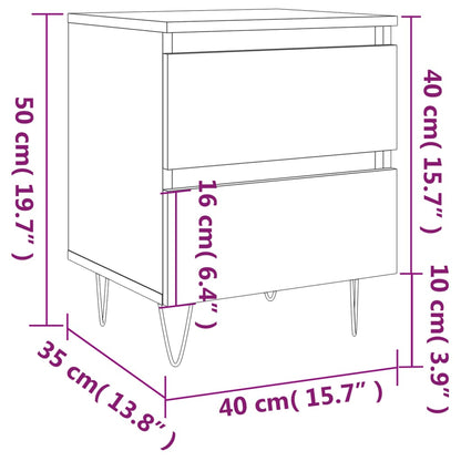 Bedside Cabinets 2 pcs Grey Sonoma 40x35x50 cm Engineered Wood