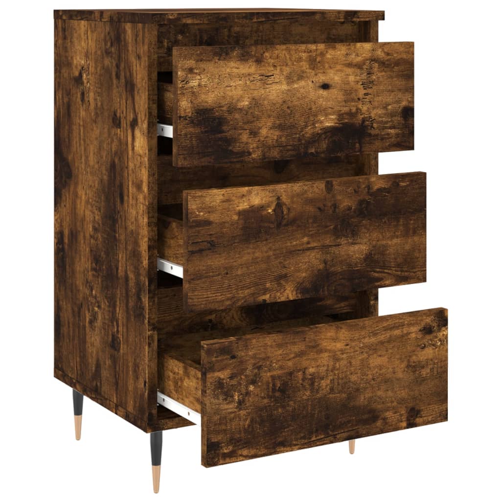 Bedside Cabinet Smoked Oak 40x35x69 cm Engineered Wood