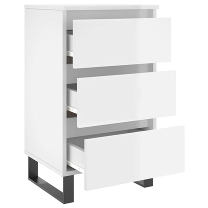 Bedside Cabinets 2 pcs High Gloss White 40x35x69 cm Engineered Wood