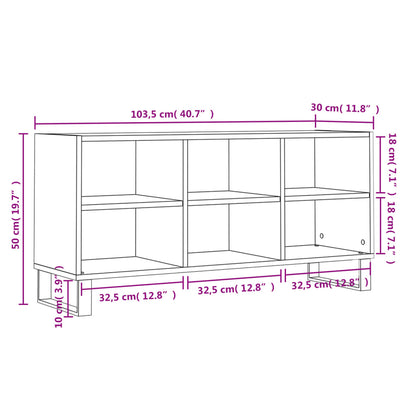 TV Cabinet High Gloss White 103.5x30x50 cm Engineered Wood