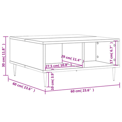 Coffee Table Black 60x60x30 cm Engineered Wood