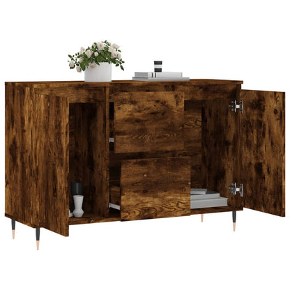 Sideboard Smoked Oak 101.5x35x70 cm Engineered Wood