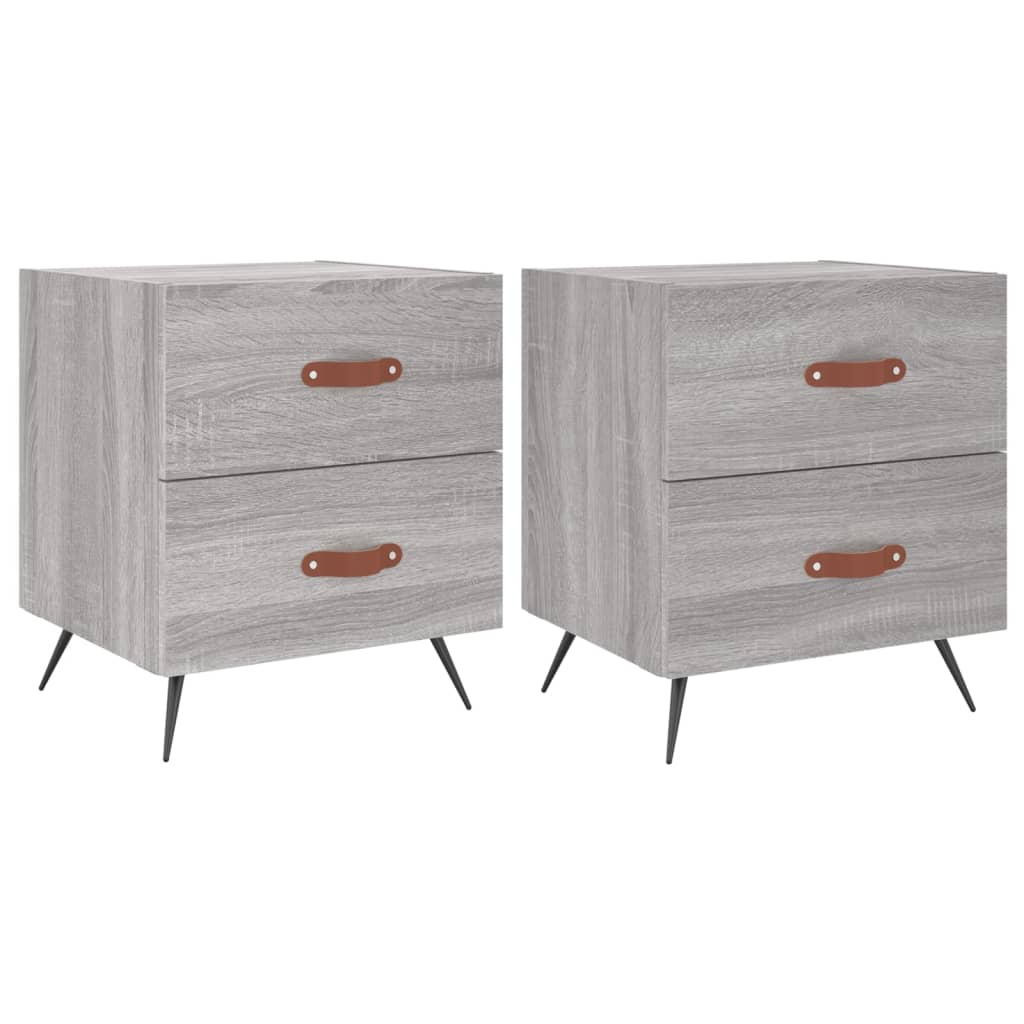 Bedside Cabinets 2 pcs Grey Sonoma 40x35x47.5 cm Engineered Wood