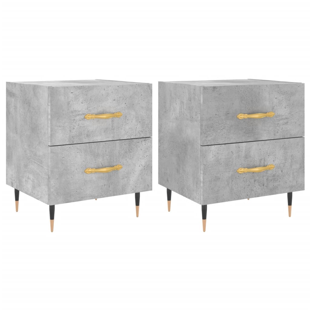 Bedside Cabinets 2 pcs Concrete Grey 40x35x47.5 cm Engineered Wood