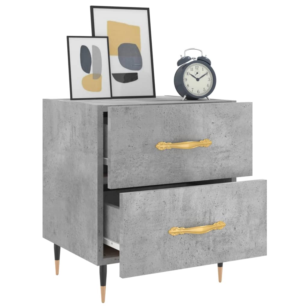 Bedside Cabinets 2 pcs Concrete Grey 40x35x47.5 cm Engineered Wood