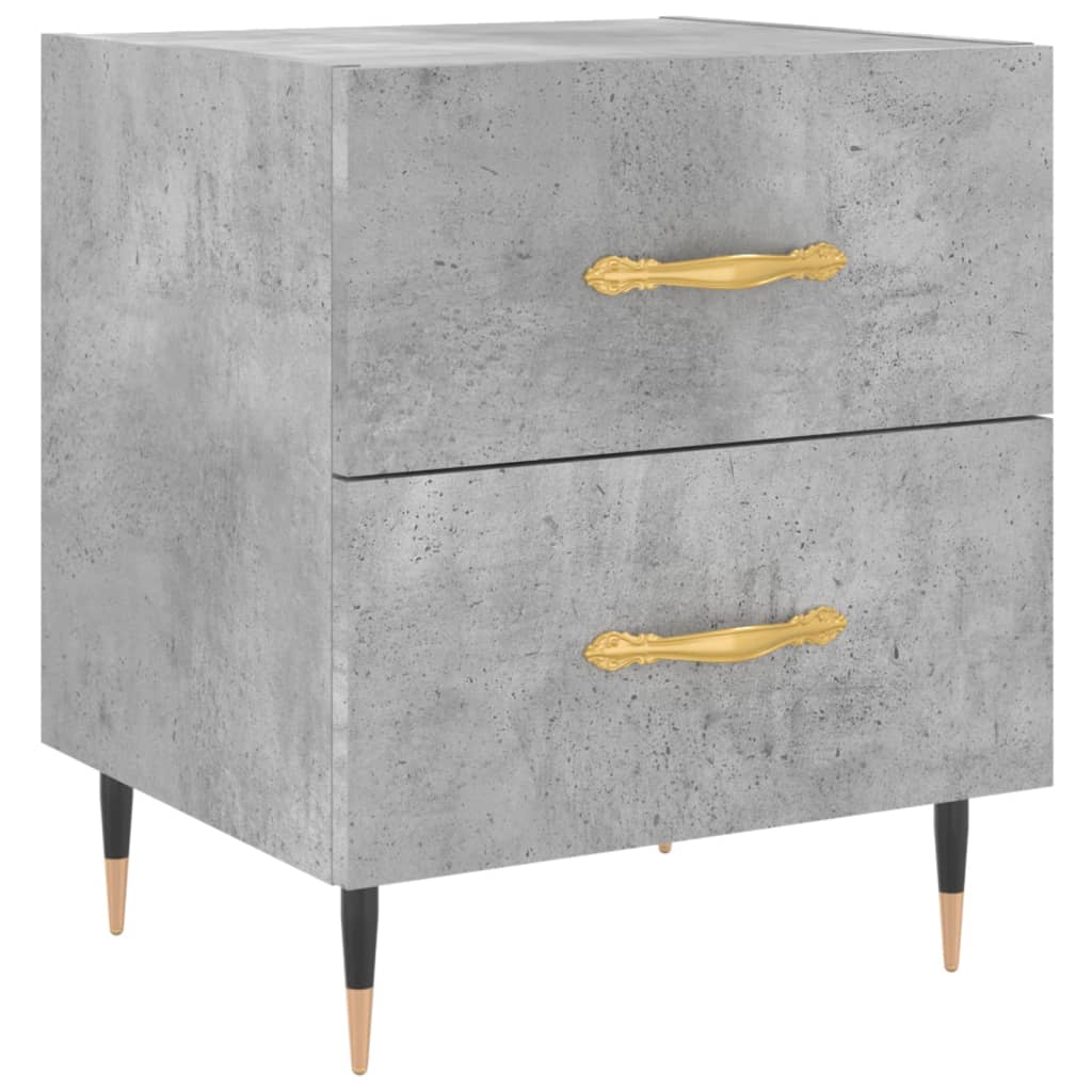 Bedside Cabinets 2 pcs Concrete Grey 40x35x47.5 cm Engineered Wood