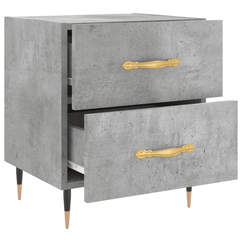 Bedside Cabinets 2 pcs Concrete Grey 40x35x47.5 cm Engineered Wood