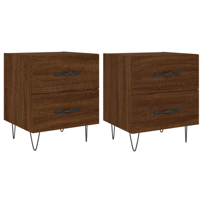 Bedside Cabinets 2 pcs Brown Oak 40x35x47.5 cm Engineered Wood