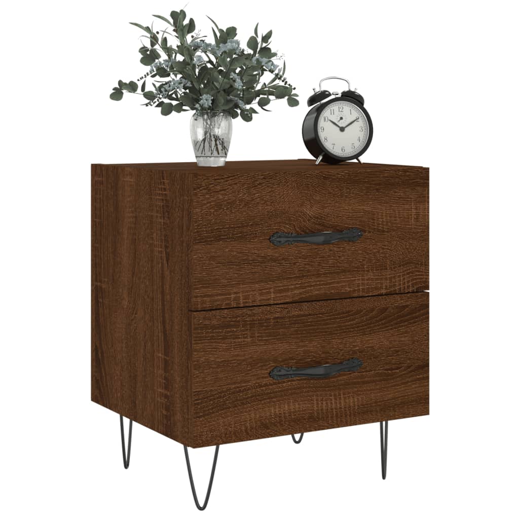 Bedside Cabinets 2 pcs Brown Oak 40x35x47.5 cm Engineered Wood