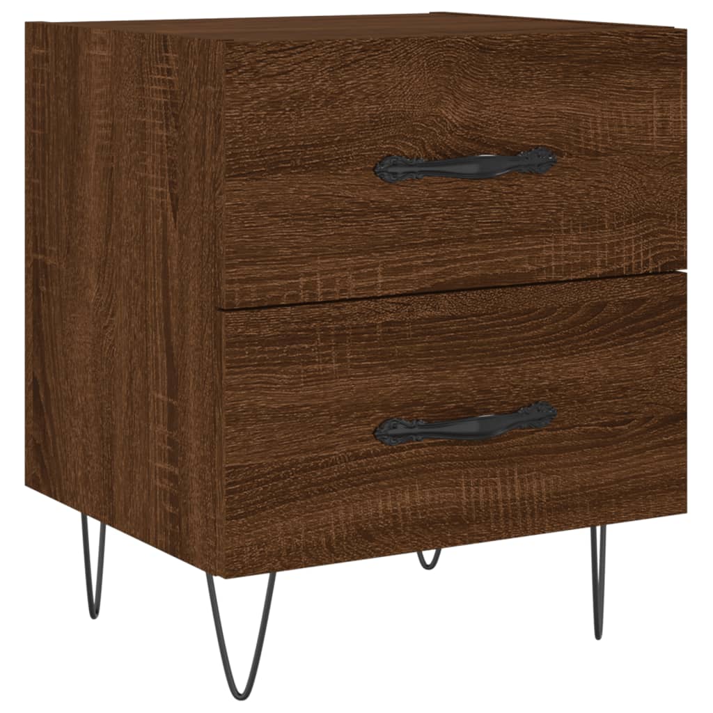 Bedside Cabinets 2 pcs Brown Oak 40x35x47.5 cm Engineered Wood