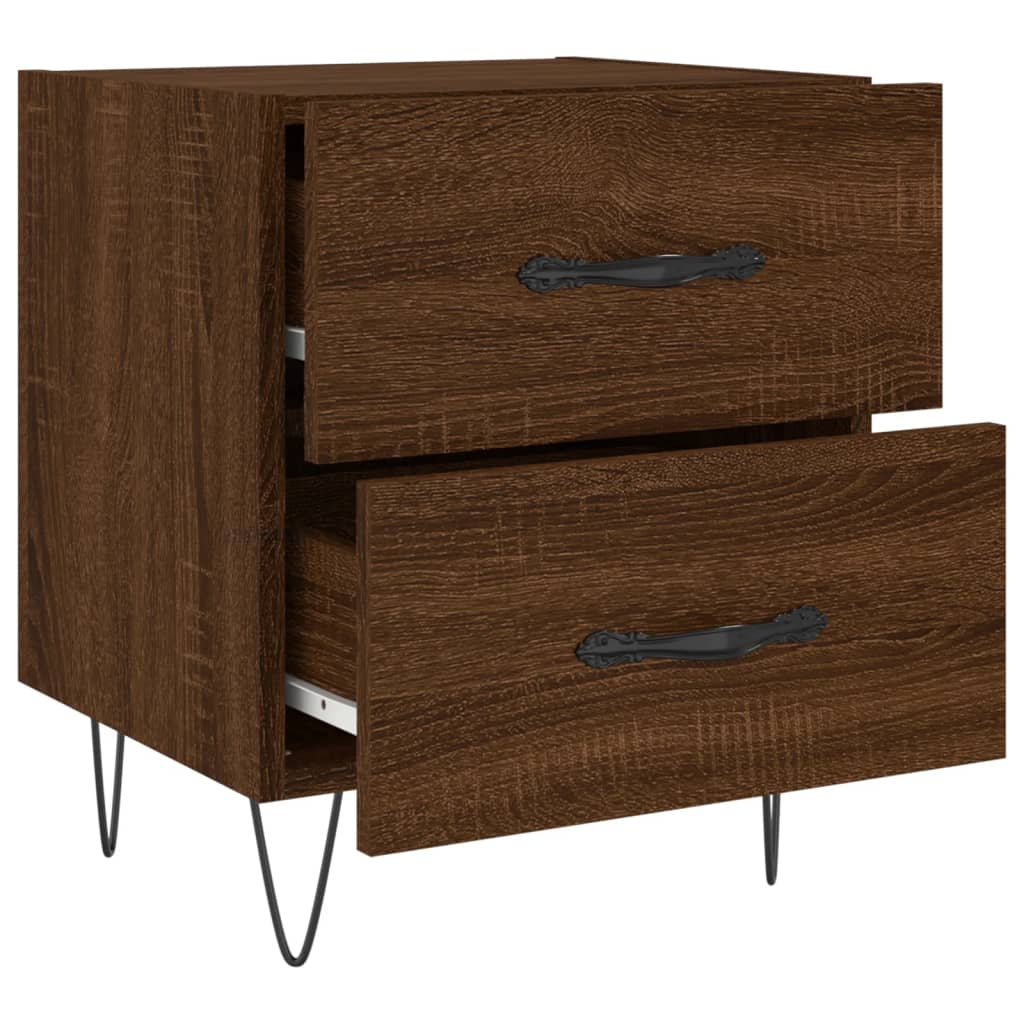 Bedside Cabinets 2 pcs Brown Oak 40x35x47.5 cm Engineered Wood