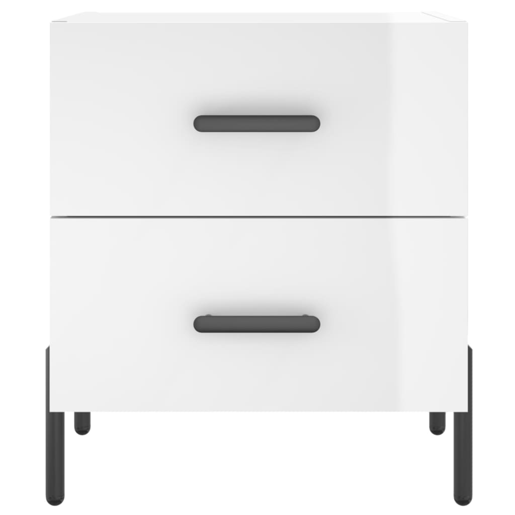 Bedside Cabinets 2 pcs High Gloss White 40x35x47.5 cm Engineered Wood