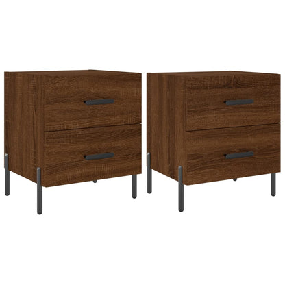 Bedside Cabinets 2 pcs Brown Oak 40x35x47.5 cm Engineered Wood