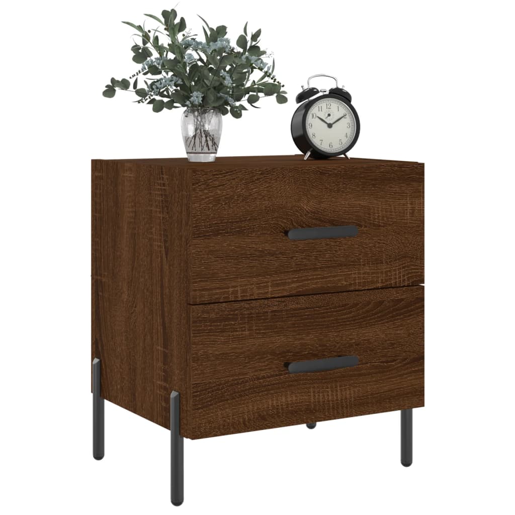 Bedside Cabinets 2 pcs Brown Oak 40x35x47.5 cm Engineered Wood