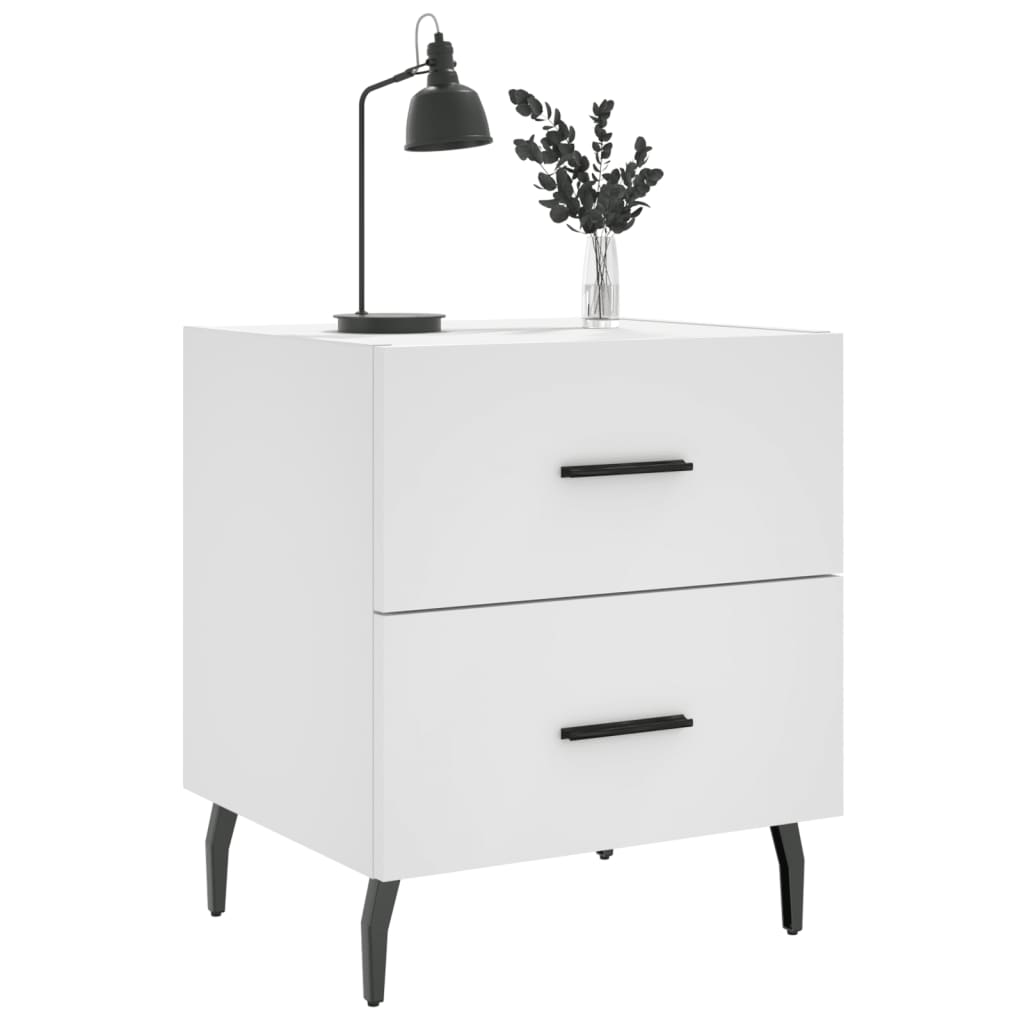 Bedside Cabinets 2 pcs White 40x35x47.5 cm Engineered Wood