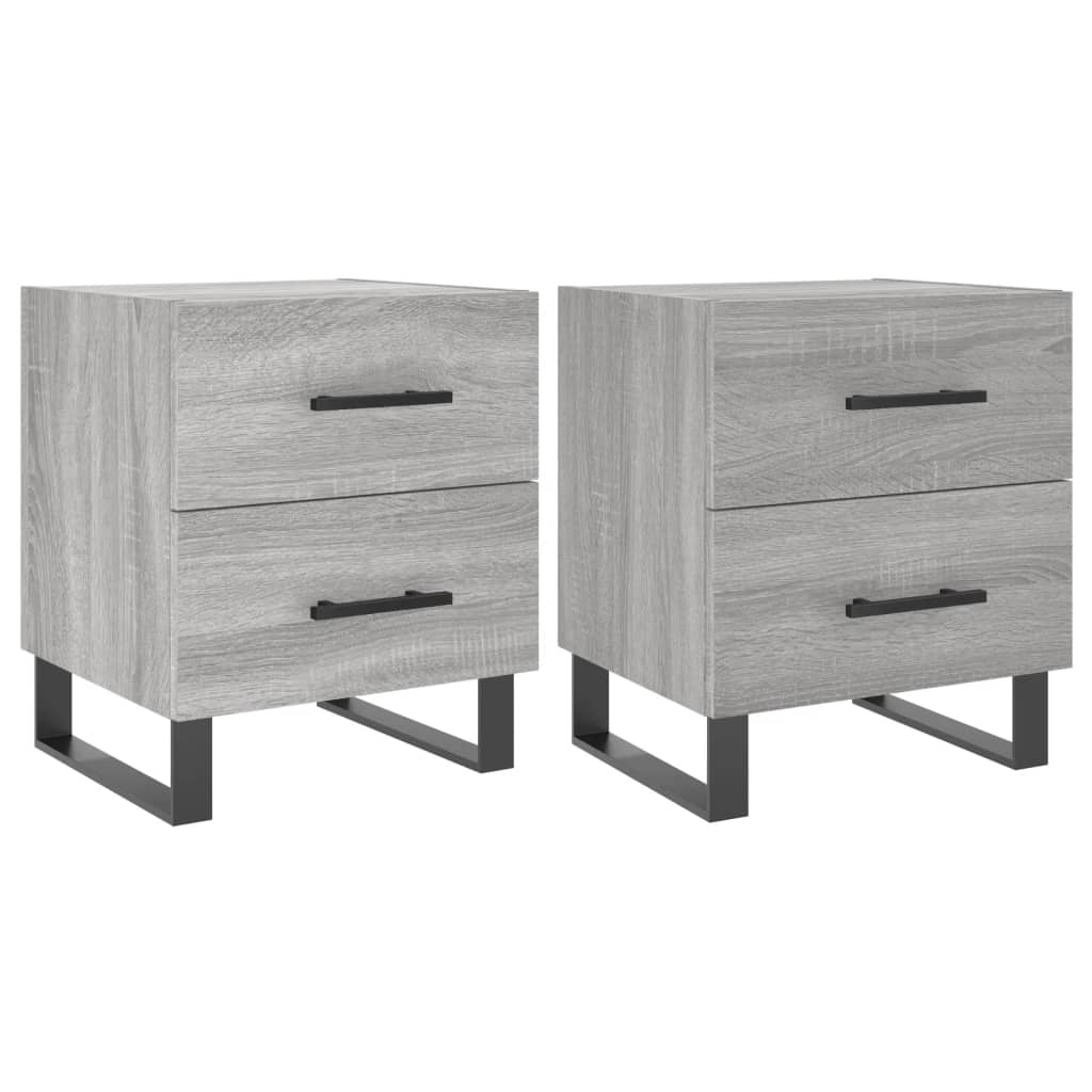 Bedside Cabinets 2 pcs Grey Sonoma 40x35x47.5 cm Engineered Wood