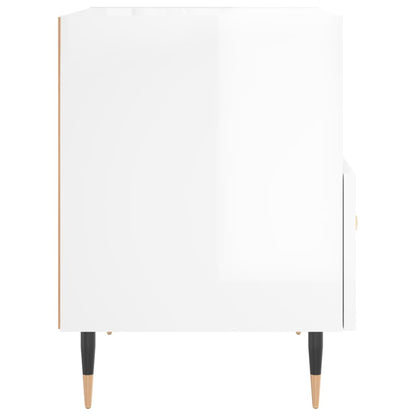 Bedside Cabinet High Gloss White 40x35x47.5 cm Engineered Wood