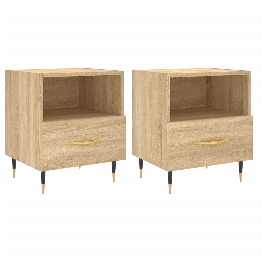 Bedside Cabinets 2 pcs Sonoma Oak 40x35x47.5 cm Engineered Wood