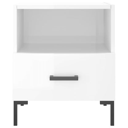 Bedside Cabinet High Gloss White 40x35x47.5 cm Engineered Wood