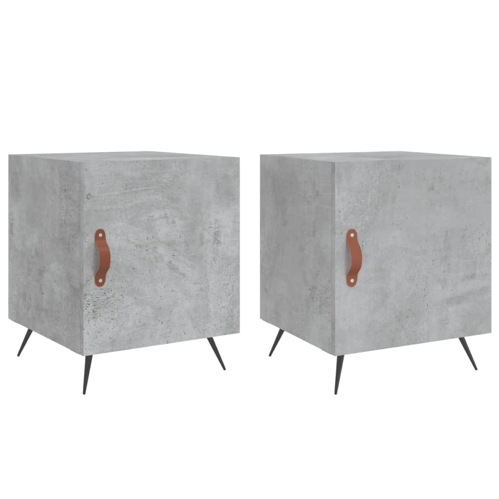 Bedside Cabinets 2 pcs Concrete Grey 40x40x50 cm Engineered Wood