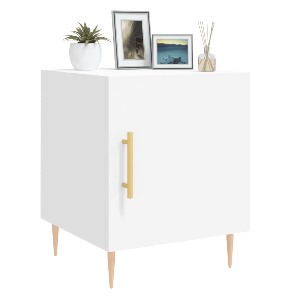 Bedside Cabinets 2 pcs White 40x40x50 cm Engineered Wood