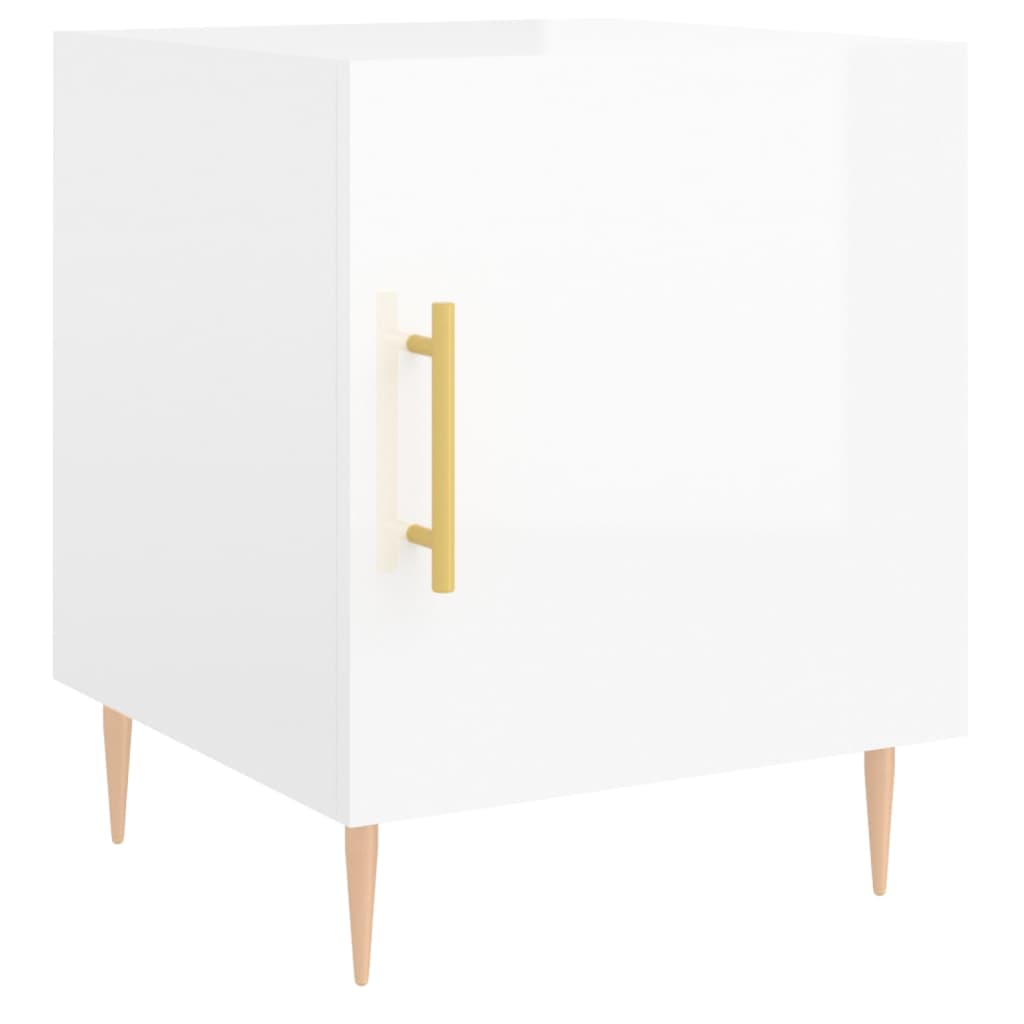 Bedside Cabinets 2 pcs High Gloss White 40x40x50 cm Engineered Wood