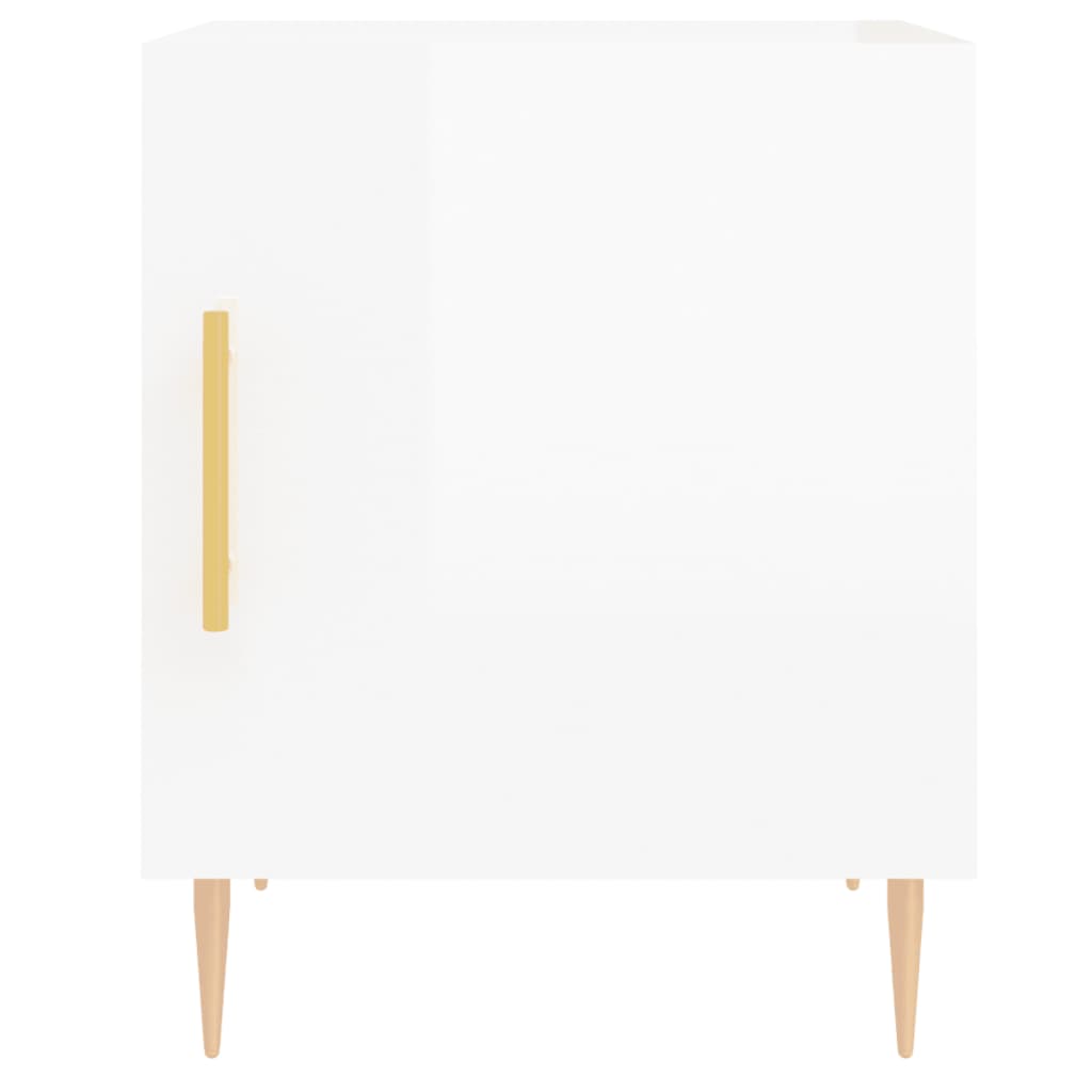 Bedside Cabinets 2 pcs High Gloss White 40x40x50 cm Engineered Wood