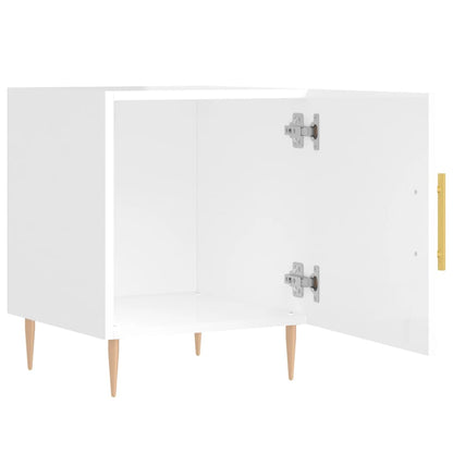 Bedside Cabinets 2 pcs High Gloss White 40x40x50 cm Engineered Wood