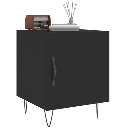 Bedside Cabinet Black 40x40x50 cm Engineered Wood