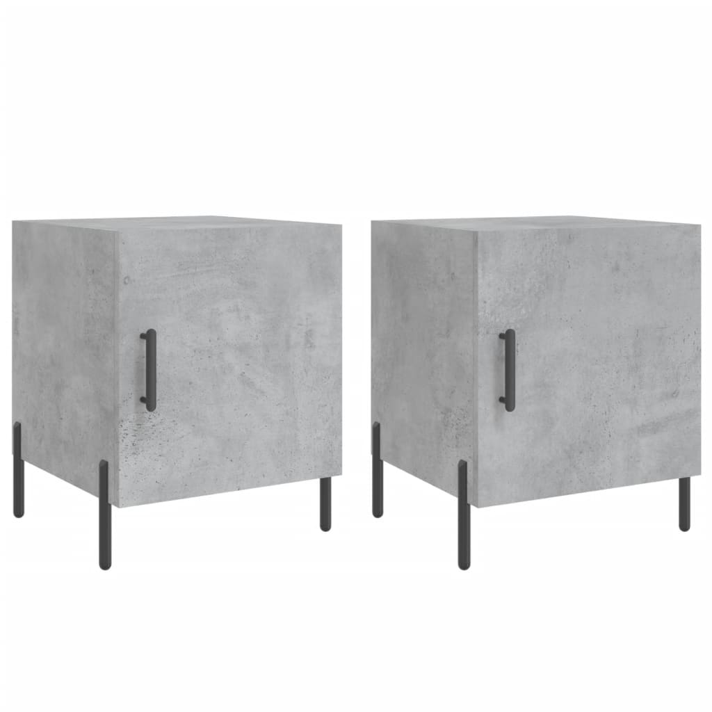 Bedside Cabinets 2 pcs Concrete Grey 40x40x50 cm Engineered Wood