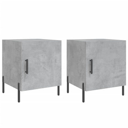 Bedside Cabinets 2 pcs Concrete Grey 40x40x50 cm Engineered Wood