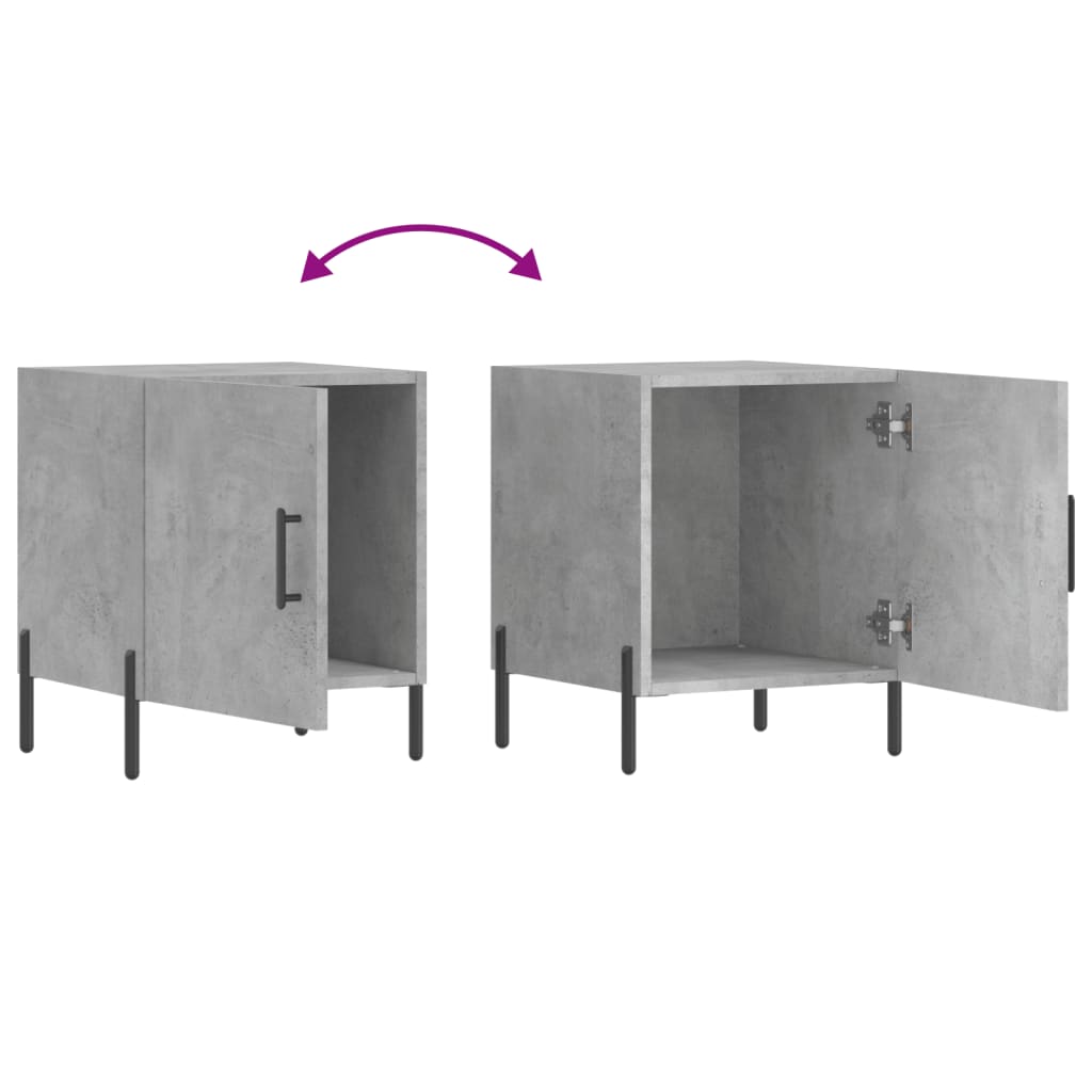 Bedside Cabinets 2 pcs Concrete Grey 40x40x50 cm Engineered Wood