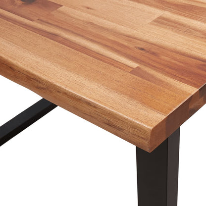 Dining Table with Live Edge 110x70x75 cm Solid Wood Acacia