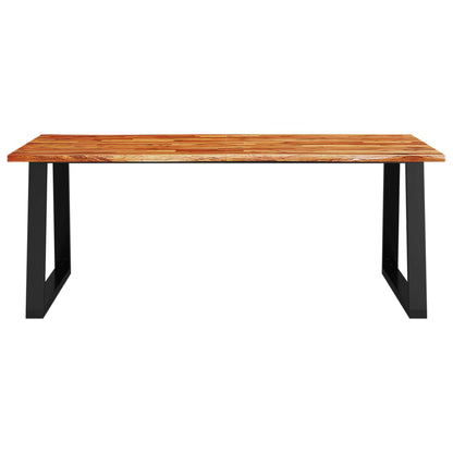 Dining Table with Live Edge 200x90x75 cm Solid Wood Acacia