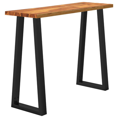 Console Table with Live Edge 110x35x80 cm Solid Wood Acacia