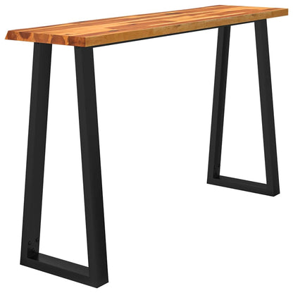 Console Table with Live Edge 140x40x80 cm Solid Wood Acacia