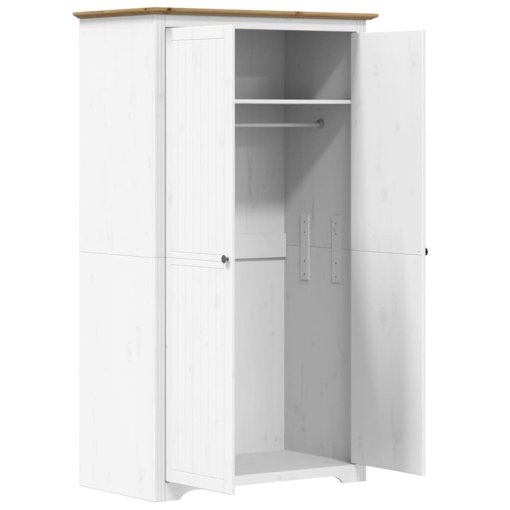 Wardrobe BODO White and Brown 101x52x176.5 cm Solid Wood Pine