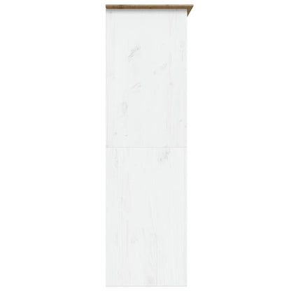 Wardrobe BODO White and Brown 151.5x52x176.5cm Solid Wood Pine