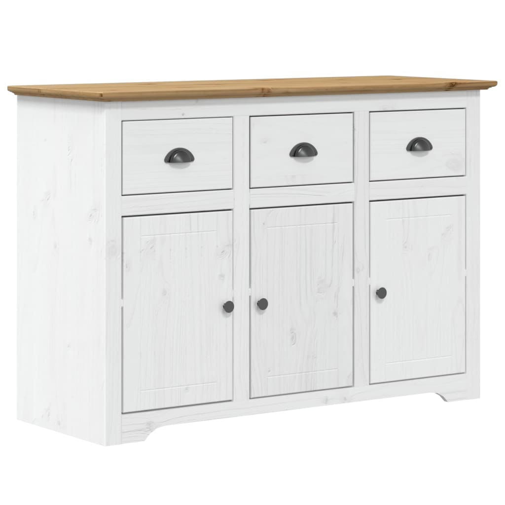 Sideboard BODO White and Brown 115x43x79.5 cm Solid Wood Pine