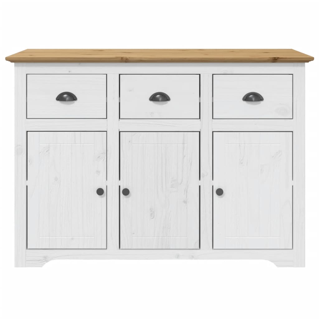 Sideboard BODO White and Brown 115x43x79.5 cm Solid Wood Pine