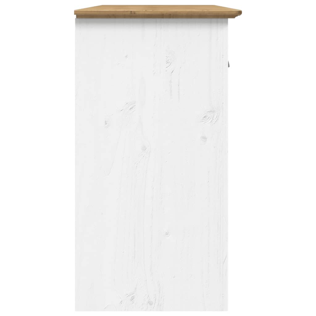 Sideboard BODO White and Brown 115x43x79.5 cm Solid Wood Pine