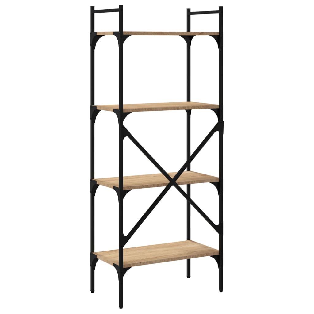 Bookcase 4-Tier Sonoma Oak 56x31.5x138.5 cm Engineered Wood