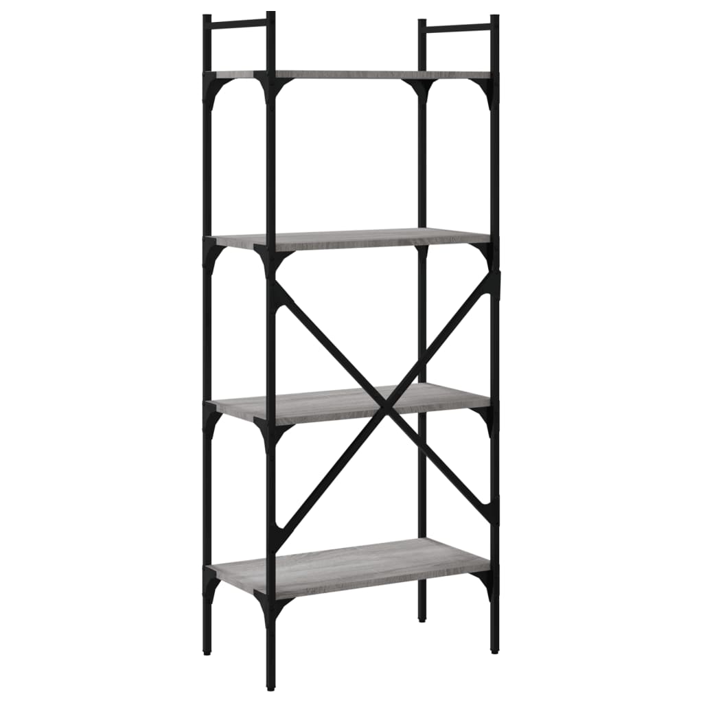 Bookcase 4-Tier Grey Sonoma 56x31.5x138.5 cm Engineered Wood