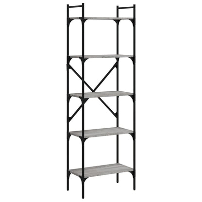 Bookcase 5-Tier Grey Sonoma 56x31.5x174 cm Engineered Wood