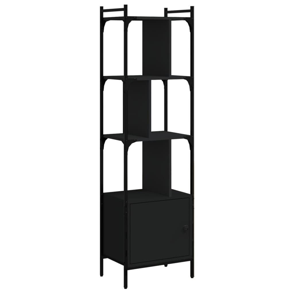 Bookcase with Door Black 44.5x30x154.5 cm Engineered Wood