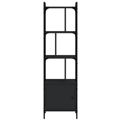 Bookcase with Door Black 44.5x30x154.5 cm Engineered Wood