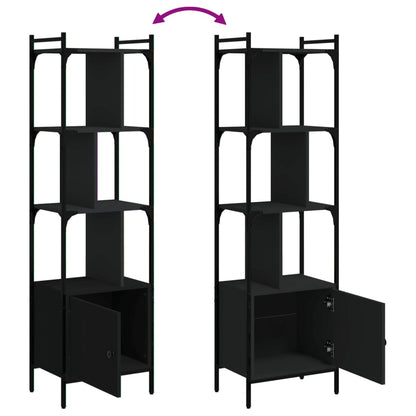 Bookcase with Door Black 44.5x30x154.5 cm Engineered Wood