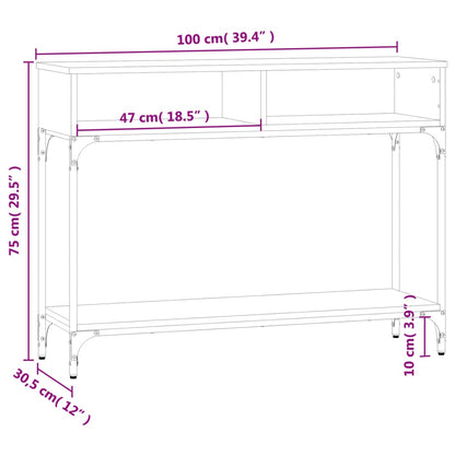 Console Table Grey Sonoma 100x30.5x75 cm Engineered Wood